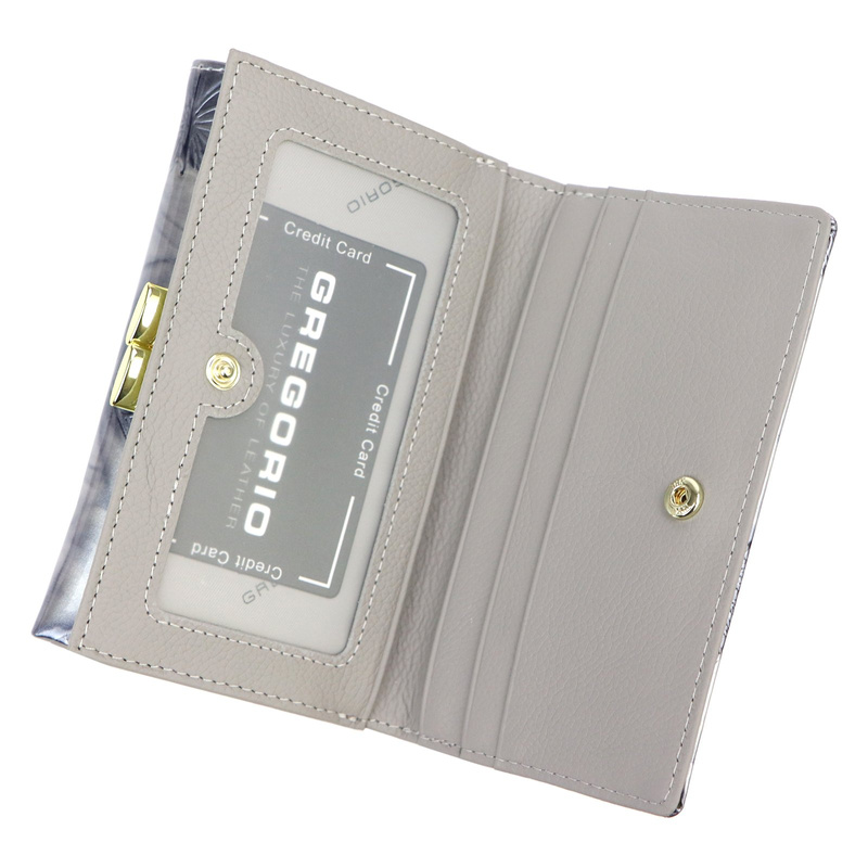 Lakierowany damski portfel z naturalnej skóry Gregorio BTS-108