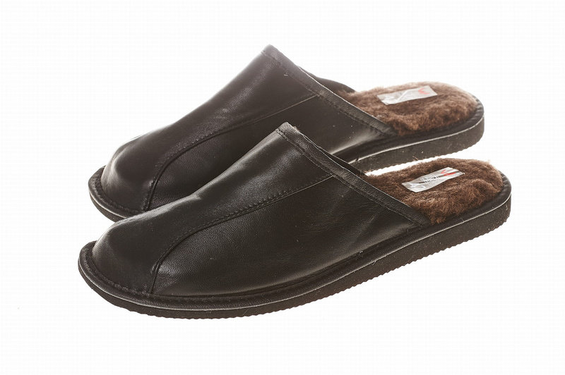 Wójciak Podhale męskie kapcie domowe skóra naturalna zabudowane ciepłe