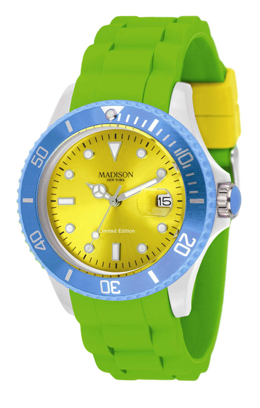 Zegarek MADISON U4484G. Kwarcowy, Kolor żółty. Unisex.