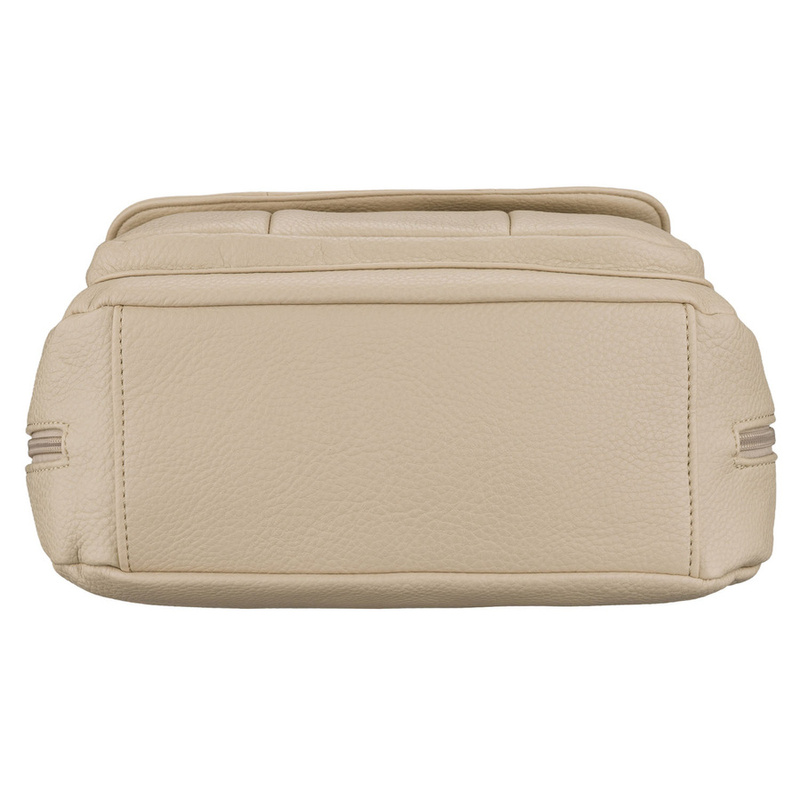 Pojemna, beżowa torebka damska na ramię z kieszeniami - Rovicky