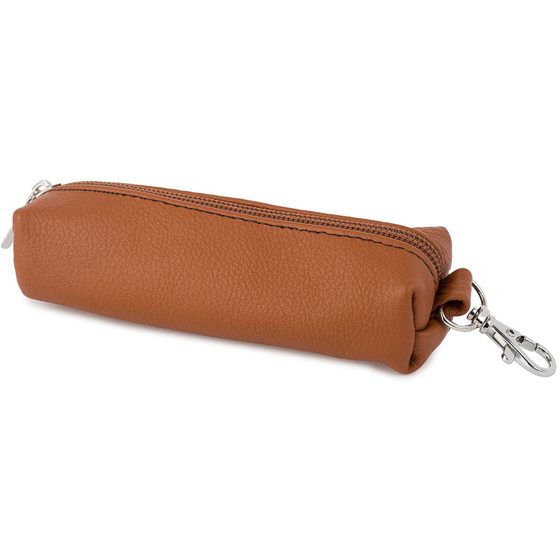 Skórzane etui na długie klucze duże kluczówka karabińczyk skóra koniakowe Beltimore L66