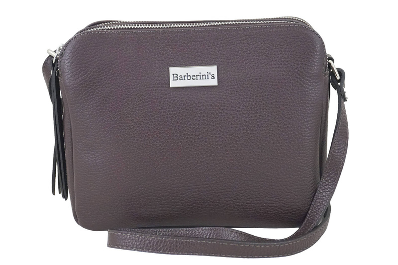 Torebka skórzana damska włoska - Brązowa ciemna