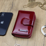 Gregorio damski portfel skóra naturalna lakierowana pionowa portmonetka