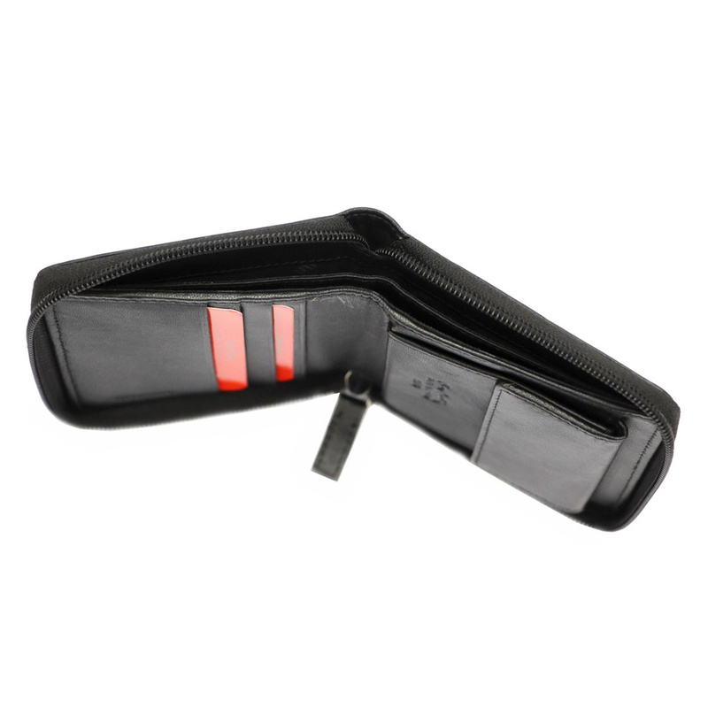 Pierre Cardin damska portmonetka skóra naturalna mały portfel na suwak