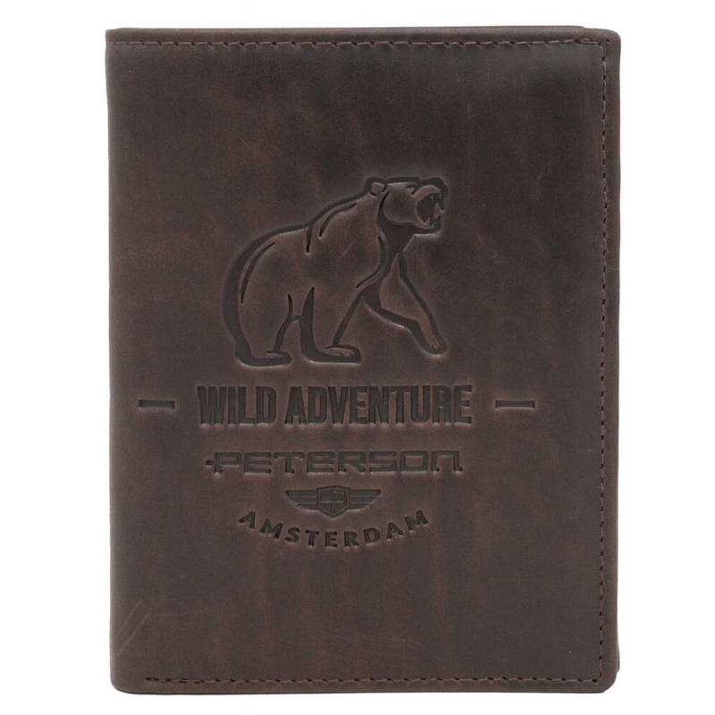 Skórzany męski portfel Peterson PTN N4-BE-BEAR