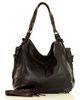 Torba skórzana wysokogatunkowa na ramię styl miejski shoulder leather bag - MARCO MAZZINI czarna