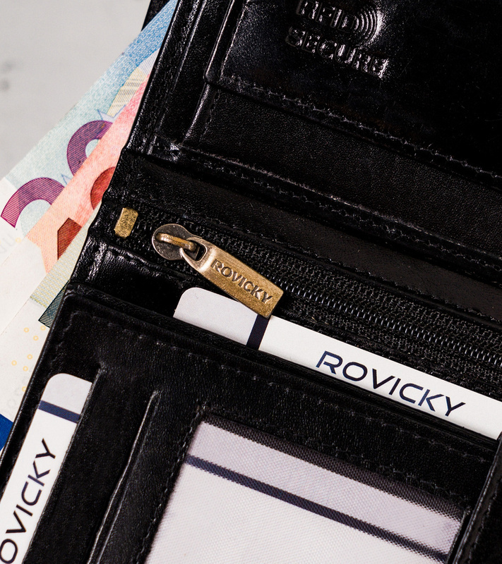 Skórzany męski portfel Rovicky N62L-RVTP RFID