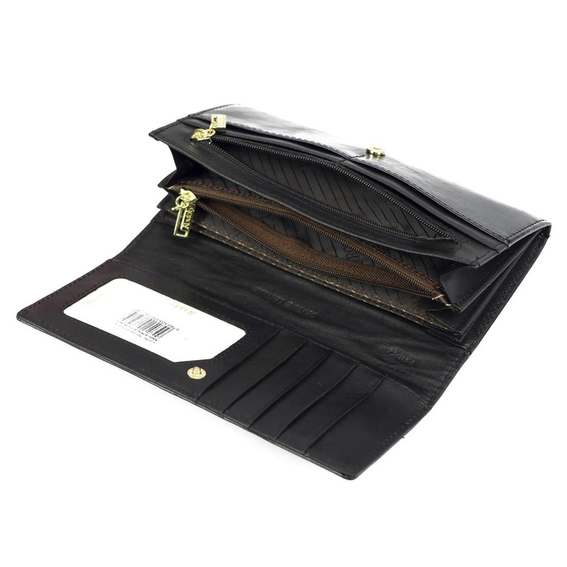 Skórzany damski portfel Rovicky 8805-BPRN RFID