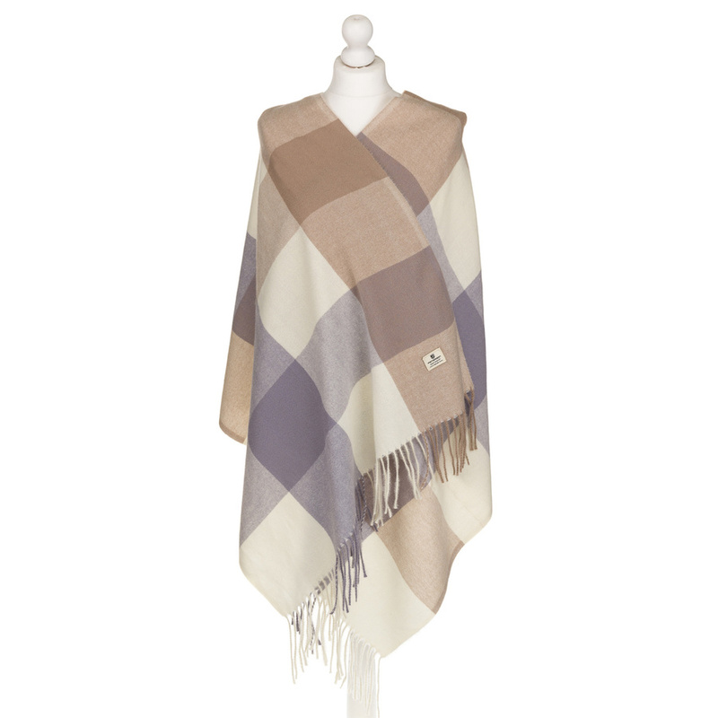 Dwustronny szalik damski z frędzlami - Peterson