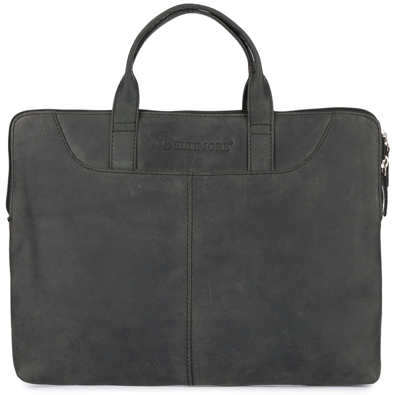 Teczka aktówka pokrowiec futerał na komputer laptopa 13" skórzana czarna Beltimore S13
