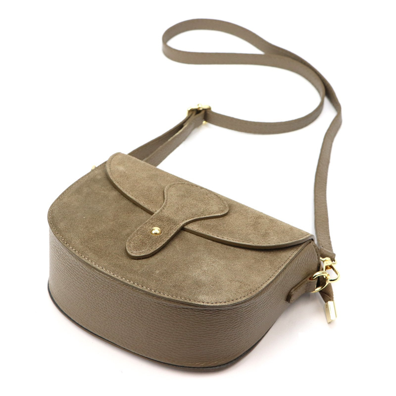 Vera Pelle damska listonoszka skóra zamszowa torebka na ramię z kieszenią