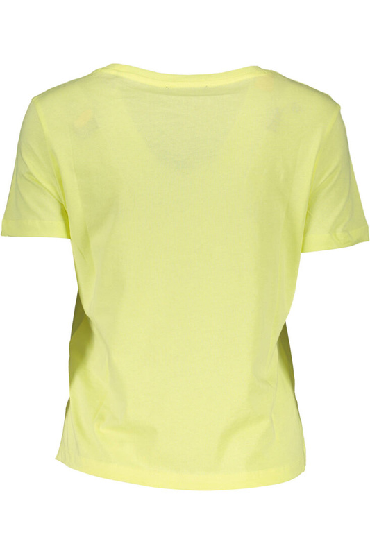 GUESS JEANS T-SHIRT Z KRÓTKIM RĘKAWEM DAMSKI ŻÓŁTY