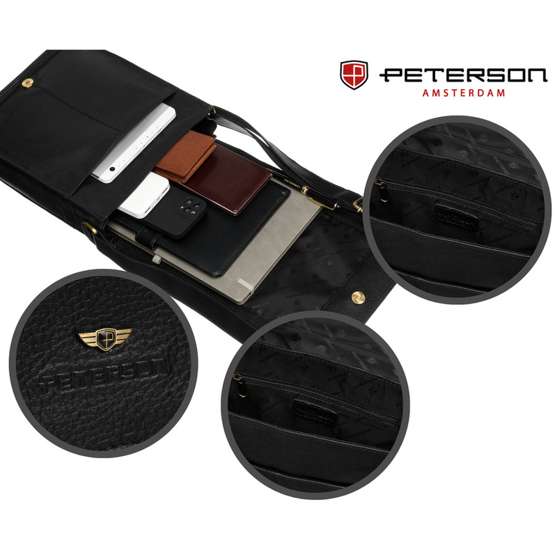 Saszetka męska z naturalnej skóry Peterson PTN LARS-NDM