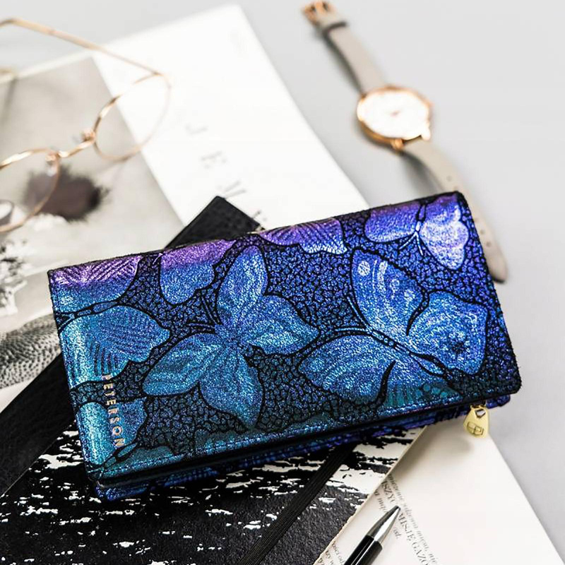 Skórzany damski portfel Peterson PTN 421431-ONBF