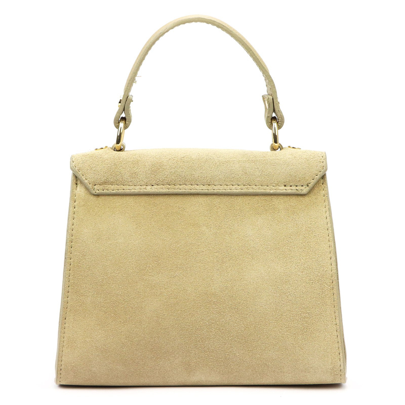 Vera Pelle Torebka Skórzana Kuferek Damski Zamsz Listonoszka Mała