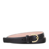 DUDU Damski skórzany pasek Skinny Waist Belt, Made in Italy, H 20mm, do sukienek, spodni jeansowych, ze złotą klamrą