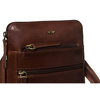 Elegancka, skórzana listonoszka męska w brązowym kolorze zamykana suwakiem - Peterson