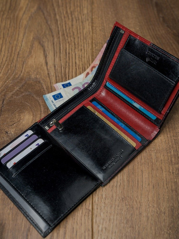Skórzany Pionowy męski portfel z RFID od Rovicky