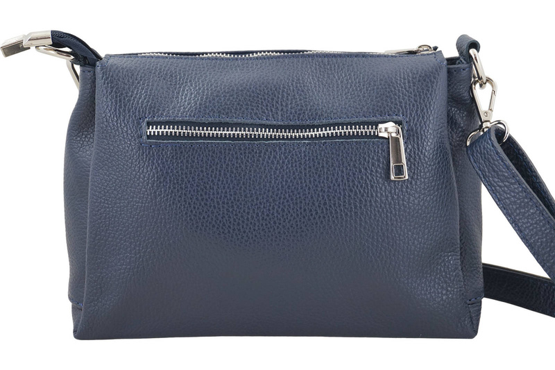Uniwersalna torebka skórzana listonoszka - Granatowa