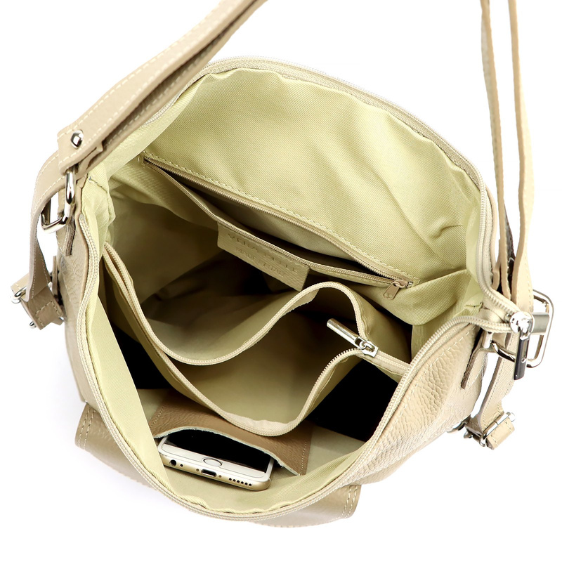 PATRIZIA Duża elegancka damska skórzana torebka na ramię z kieszeniami