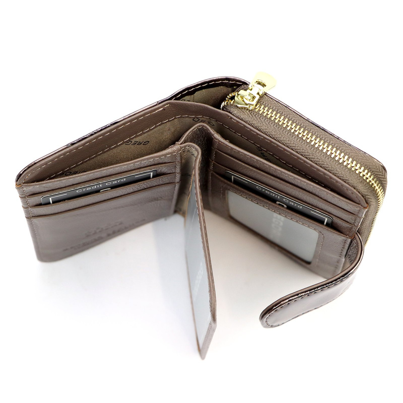 Gregorio portfel damski skóra naturalna lakierowana pionowa portmonetka