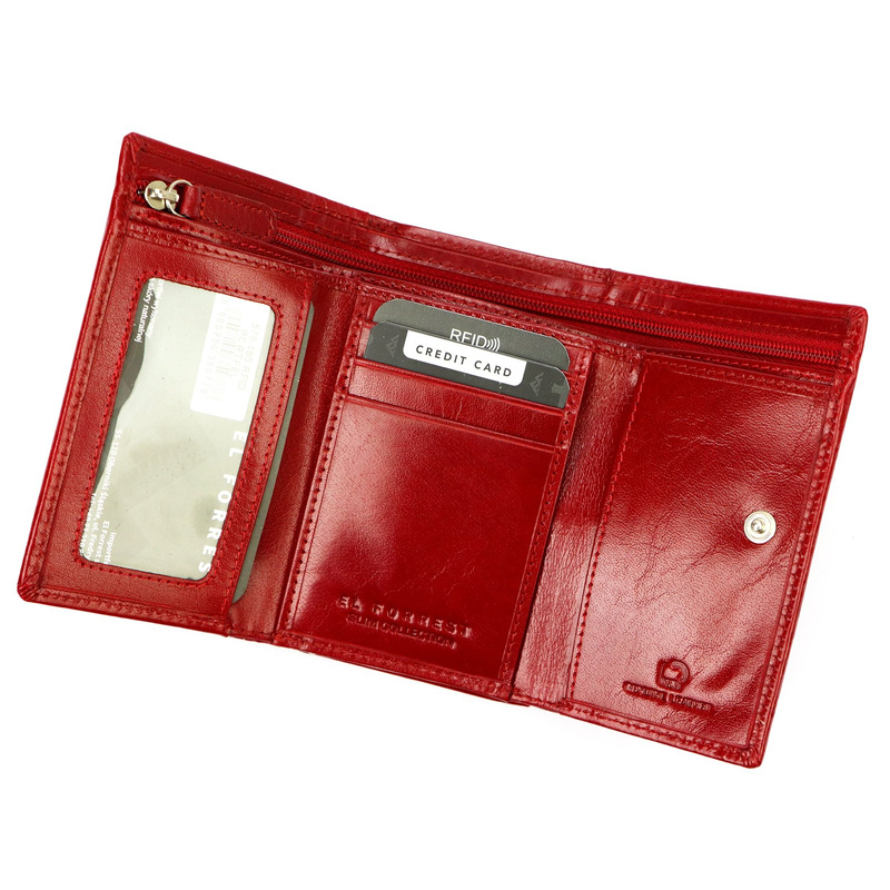 EL FORREST damski portfel skóra naturalna kieszeń na bigiel RFID