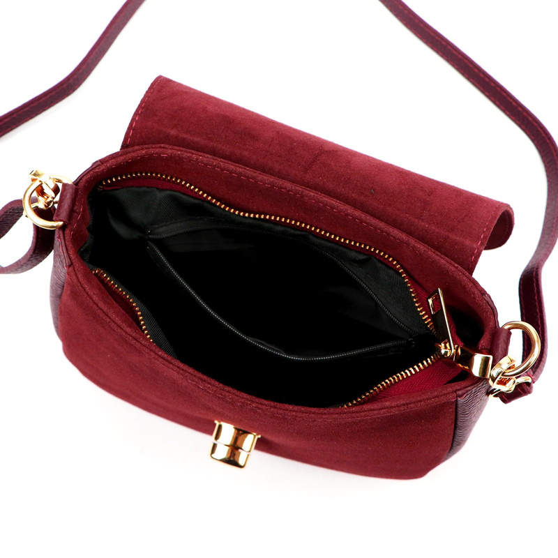 Luka damska listonoszka zamszowa skóra naturalna torebka przez ramię