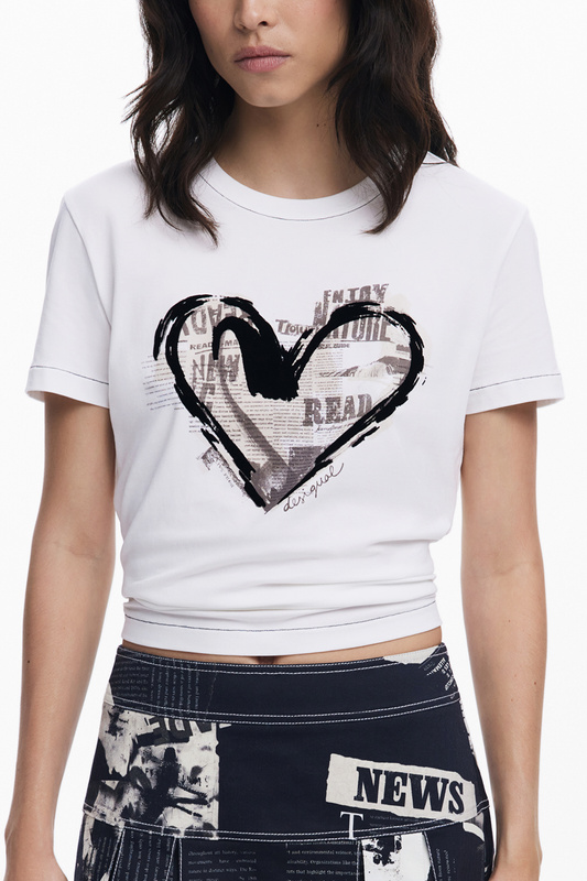 T-SHIRT DAMSKI Z KRÓTKIM RĘKAWEM DESIGUAL BIAŁY