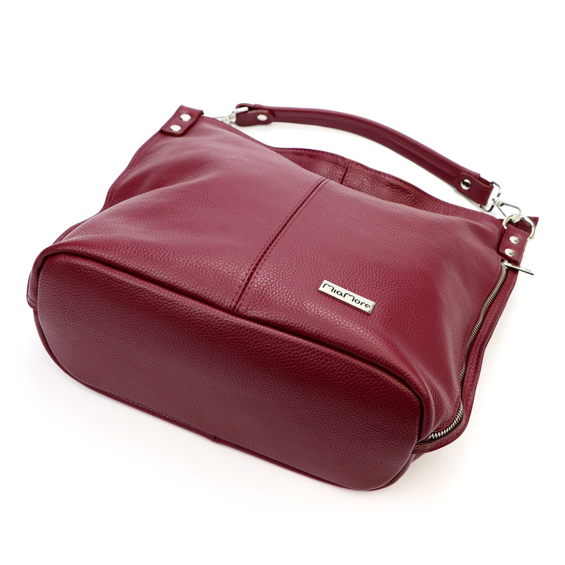 Damska stylowa skórzana torebka na ramię shopper z kieszeniami MiaMore