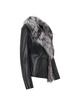 Bukowski Damska kurtka skórzana z futrzanym dekoltem ciepły fason