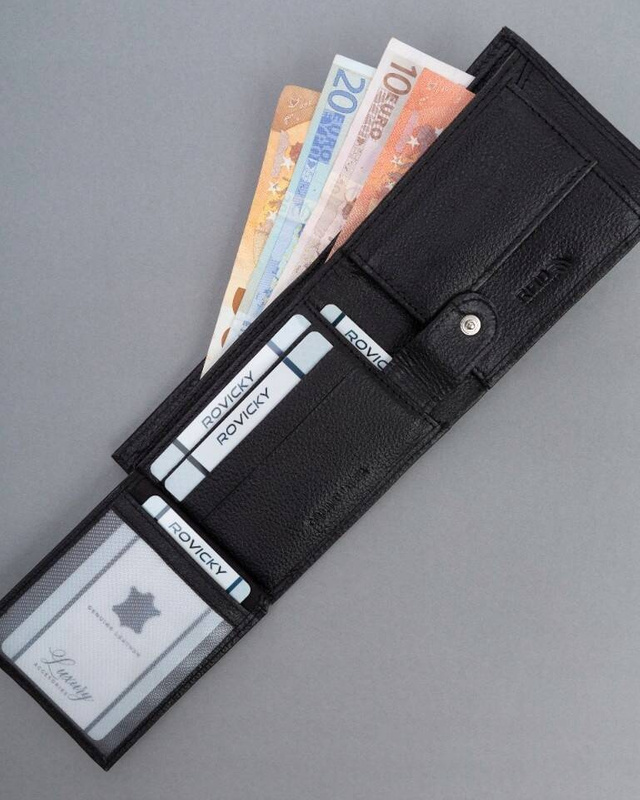 Mały skórzany portfel męski z RFID od 4U Cavaldi