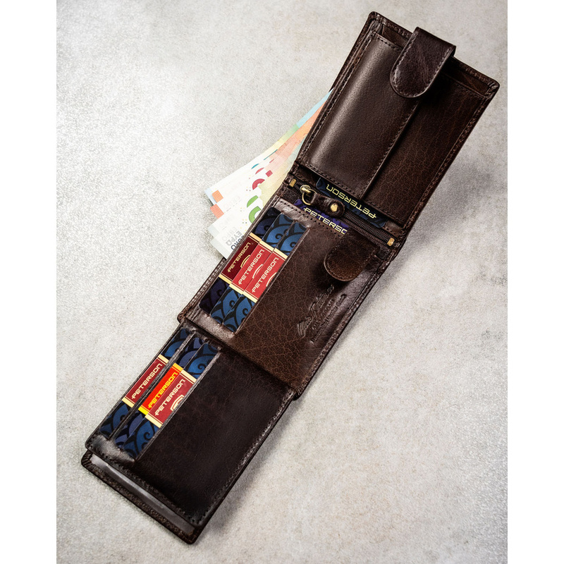 Skórzany męski portfel Peterson PTN N992L-BUF