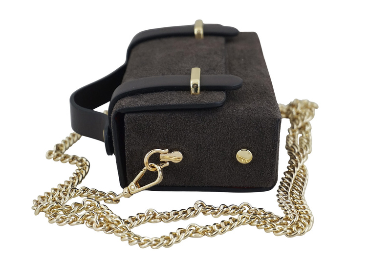 Zamszowa torebka Barberinis wizytowa - Brązowa ciemna