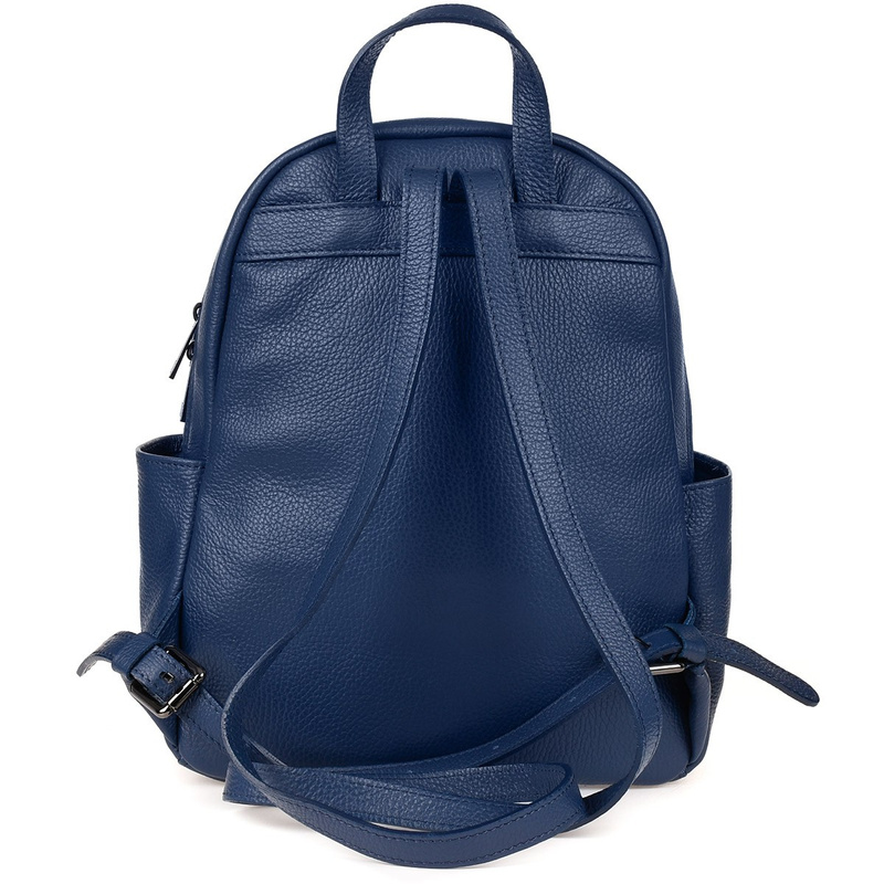 Granatowy mały skórzany plecak damski elegancki plecaczek A5 Beltimore P15