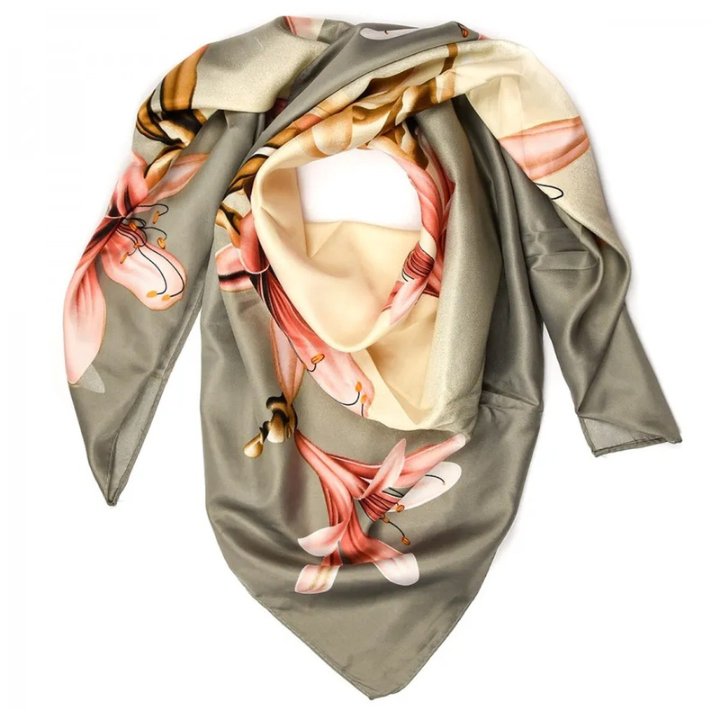 Ecru chusta damska apaszka pod szyję lekka elegancka oryginalna MDB-27