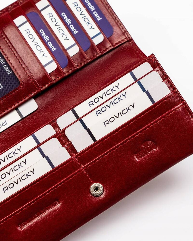 Duża damska portmonetka z systemem RFID od Rovicky