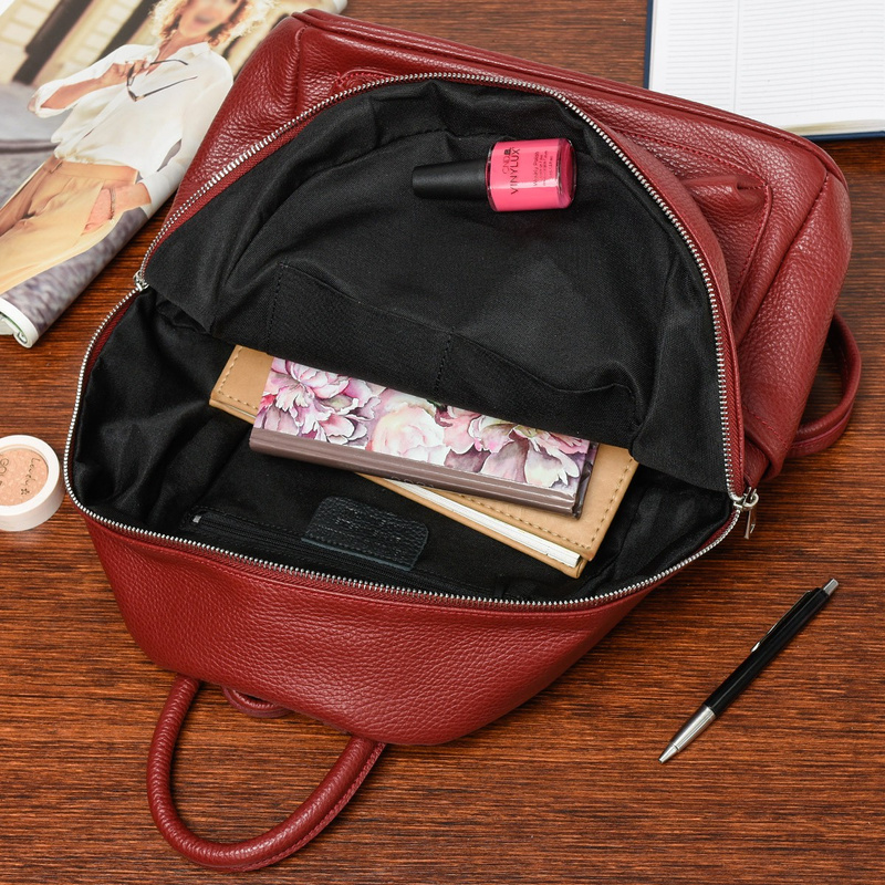 Skórzany plecak A4 duży pojemny do szkoły Włoski P16