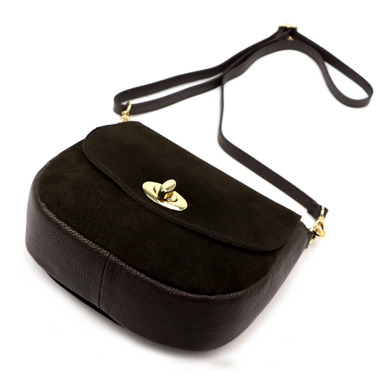 Vera Pelle damska listonoszka skóra naturalna torebka przez ramię z klapą