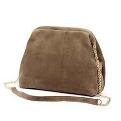 Zamszowa damska torebka z łańcuszkiem listonoszka kopertówka stylowa Luka