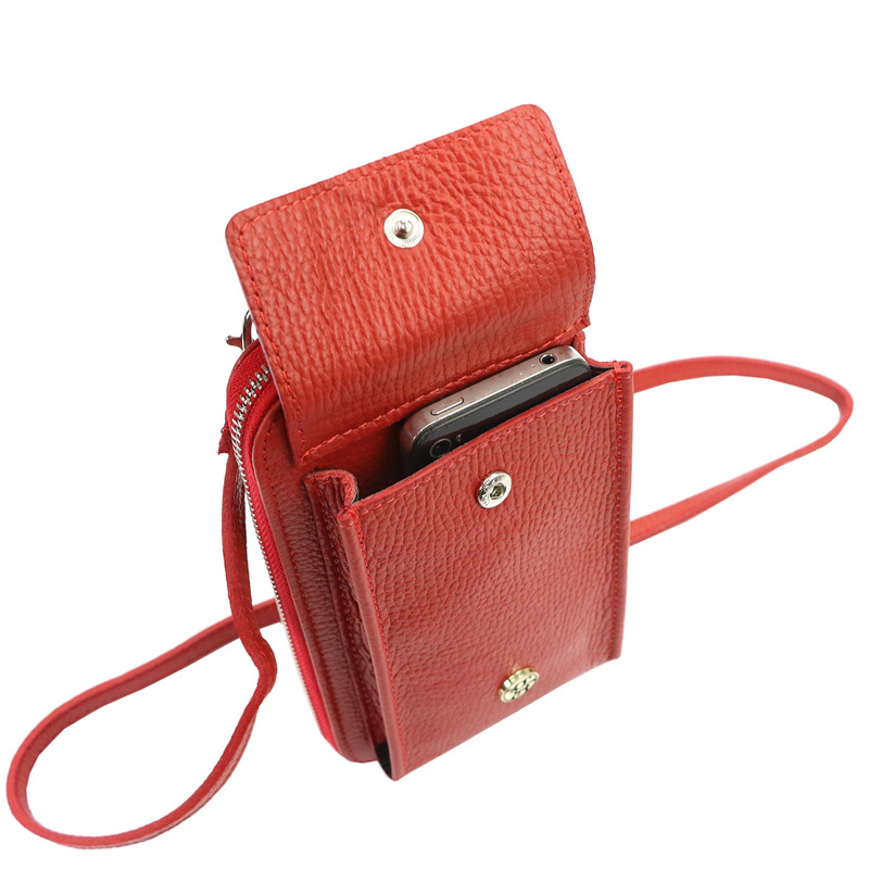 Gregorio etui na telefon z paskiem na ramię portfel torebka skóra naturalna