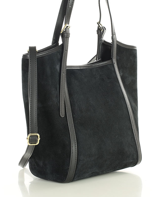 Torebka damska worek hobo bag skóra naturalna - MARCO MAZZINI czarna