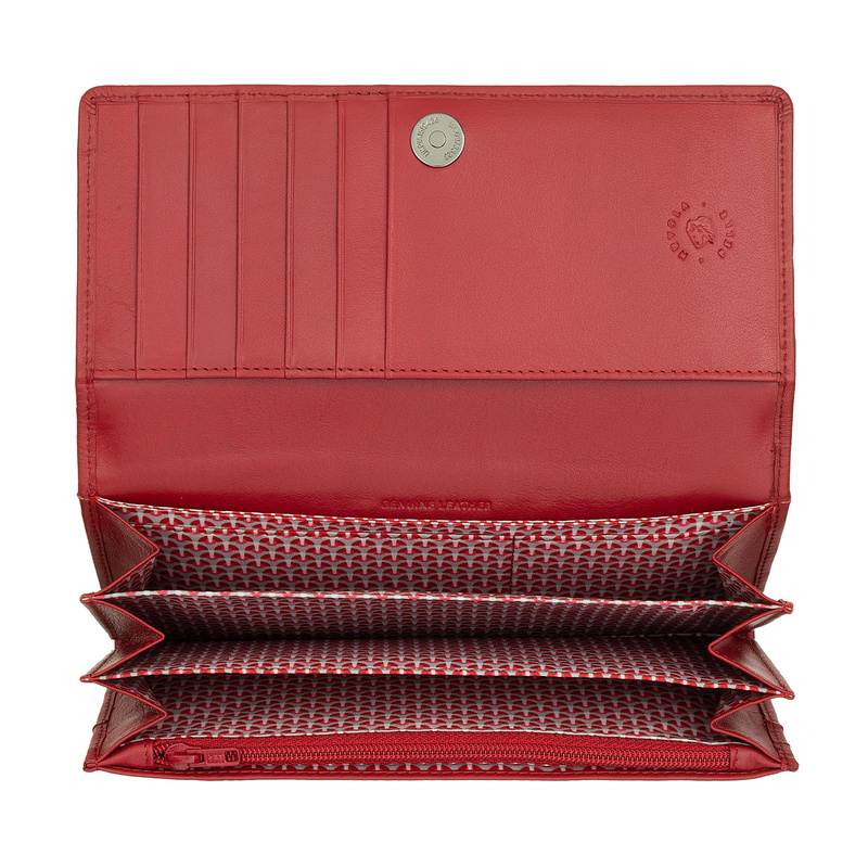 Nuvola Pelle Portfel damski z prawdziwej skóry Nappa z 11 kieszeniami na karty i zamkiem błyskawicznym