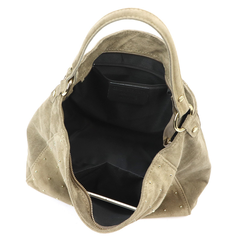 Vera Pelle damska torebka na ramię skóra naturalna zamsz listonoszka