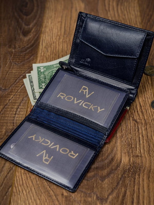 Portfel Skórzany Męski Elegancki RFID Skóra Naturalna Rovicky Duży