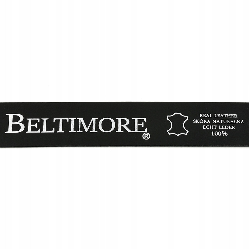 Beltimore skórzany pasek męski czarny szeroki premium W25 : Kolory - czarny, Rozmiar pasków - r.115-130 cm