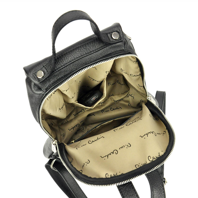 Pierre Cardin damski Skórzany duży plecak miejski duży z kieszeniami