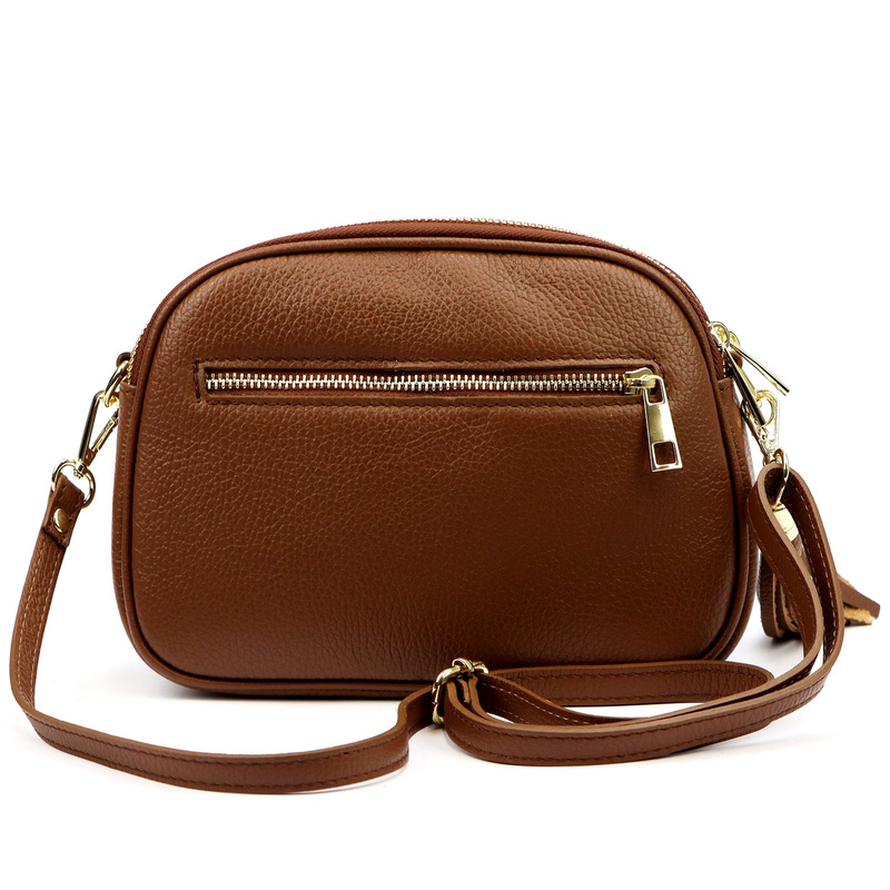 Vera Pelle listonoszka damska skóra naturalna zamsz trzykomorowa kieszenie