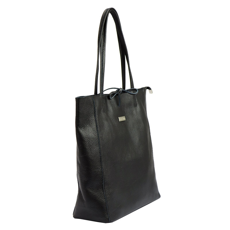 MiaMore Skórzana damska shopperbag duża torabka na ramię z kieszenią