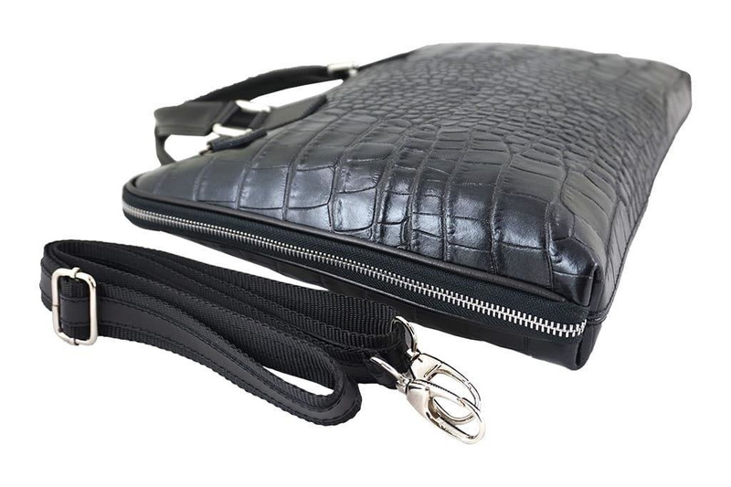 Torba na laptopa damska skórzana Barberinis - Szara ciemna