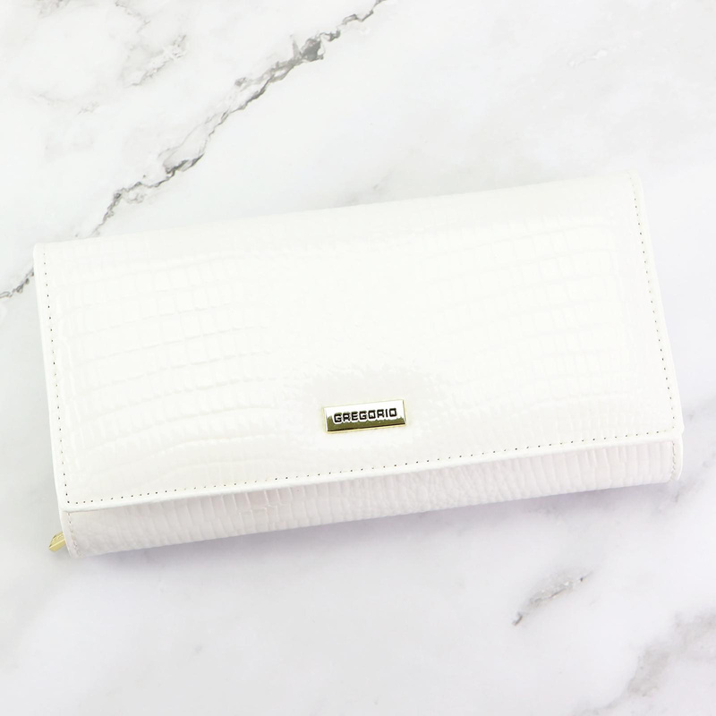 Skórzana damska portmonetka podłużna od Gregorio